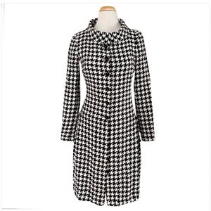DONNA MORGAN Women’s Black White Houndstooth Coat Size 0